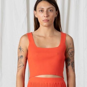 Ali Golden cropped knit tank Poppy size M